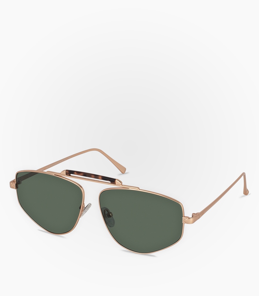 (S) Storm Gold Metal / Top Bar Habana Tortoise Matt Non Polarized Lens Color Green G15