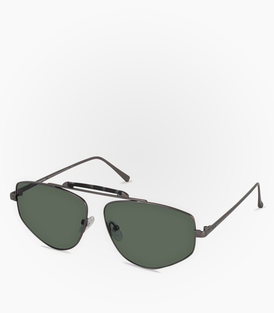 (S) Storm Gun Metal / Top Bar Demi Black Matt Non Polarized Lens Color Green G15