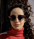 (S) Franca Dark Red Polarized Lens Color Grey    